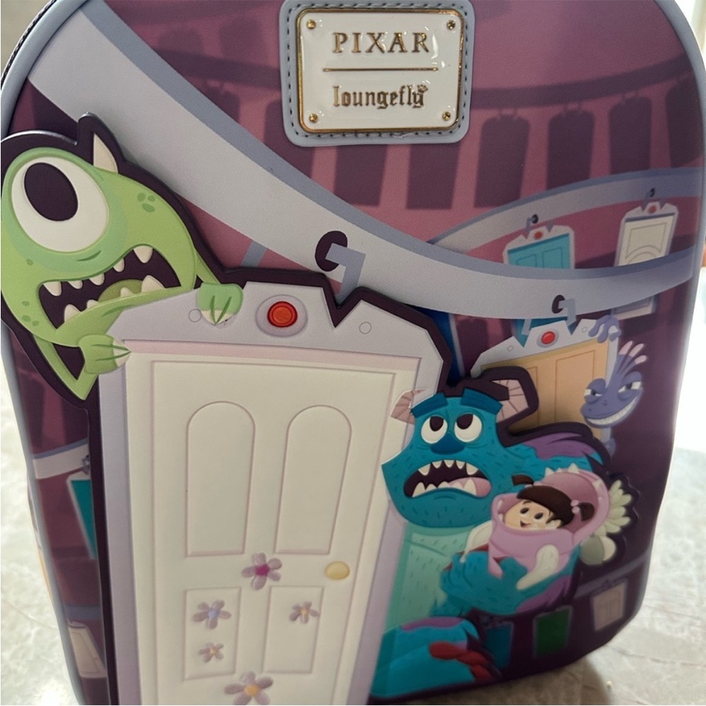 Loungefly Pixar Disney Monsters Inc. Door Scene Mini-Backpack w/wallet - Picture 8 of 11